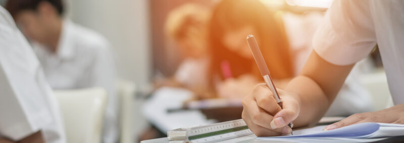 Image of a student's hand writing